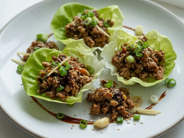 Sesame-Ginger Turkey Lettuce Wraps
