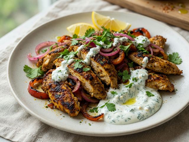 Sheet-Pan Chicken Shawarma with Yogurt Sauce
