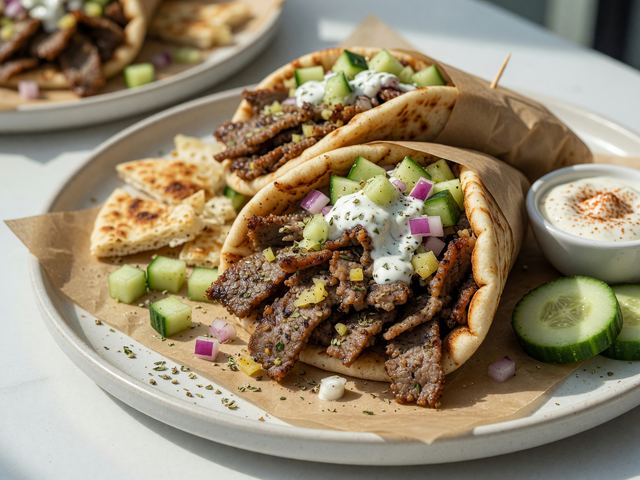 Sheet-Pan Gyro Meat Wraps