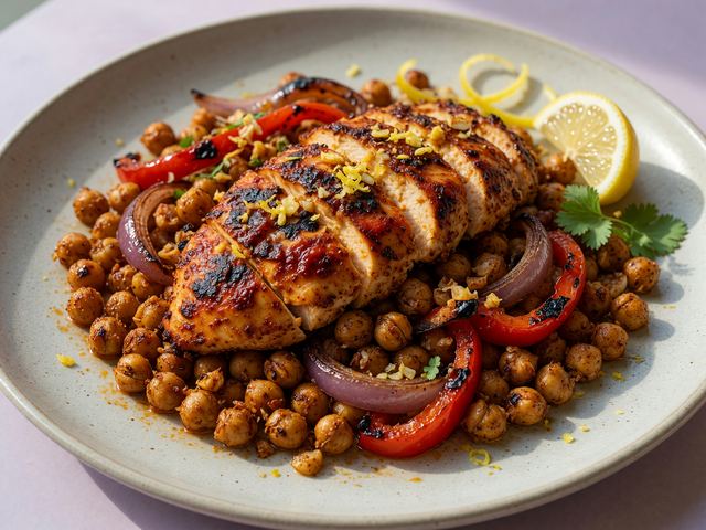 Sheet-Pan Harissa Chickpea and Chicken