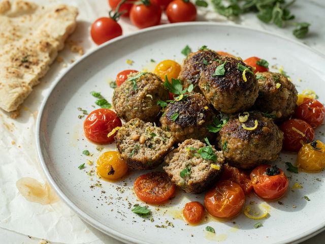 Sheet-Pan Mediterranean Lamb Meatballs