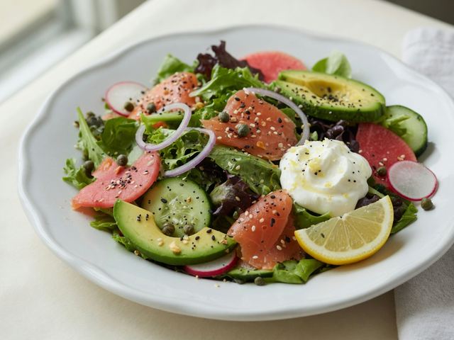 Smoked Salmon Everything-Bagel Salad