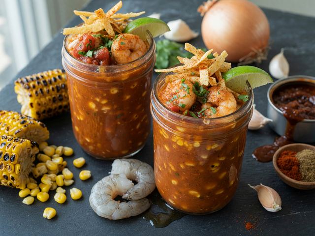Smoky Shrimp & Charred Corn Tortilla Soup Jars