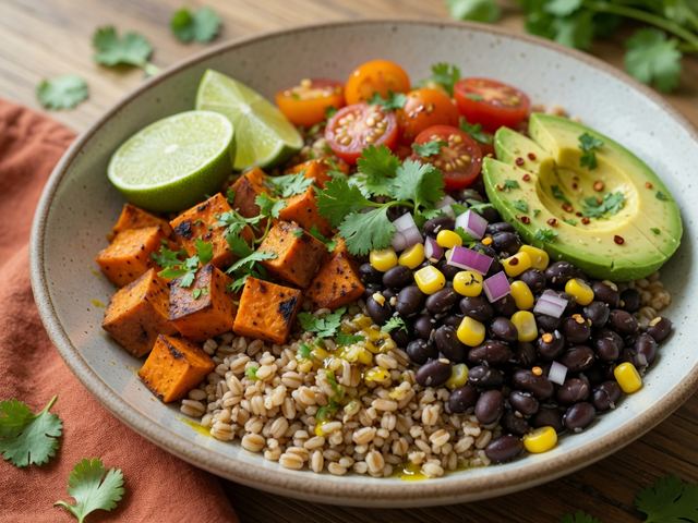 Southwest Black Bean & Sweet Potato Grain Bowls