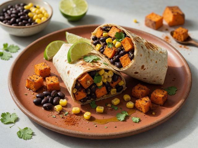 Southwest Black Bean Sweet Potato Wraps