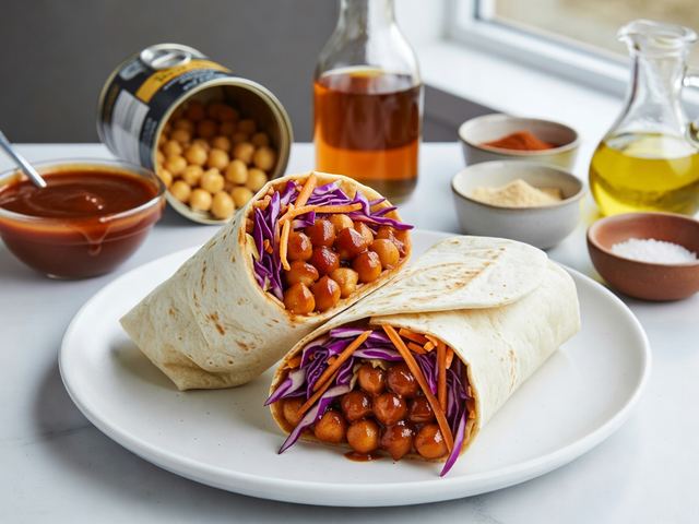 Tangy BBQ Chickpea Wraps
