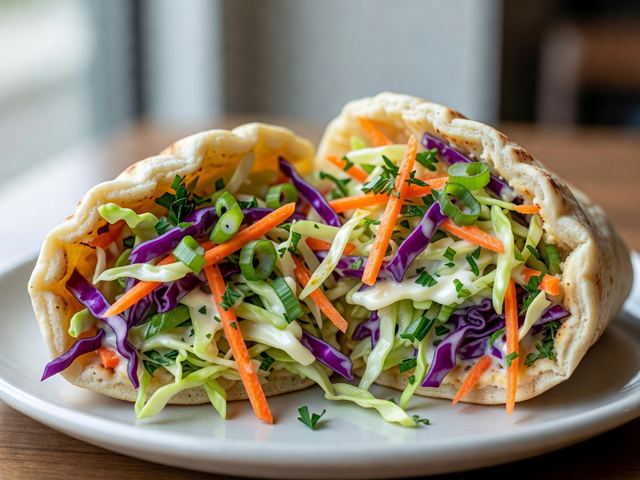 Tangy Slaw Stuffed Pitas