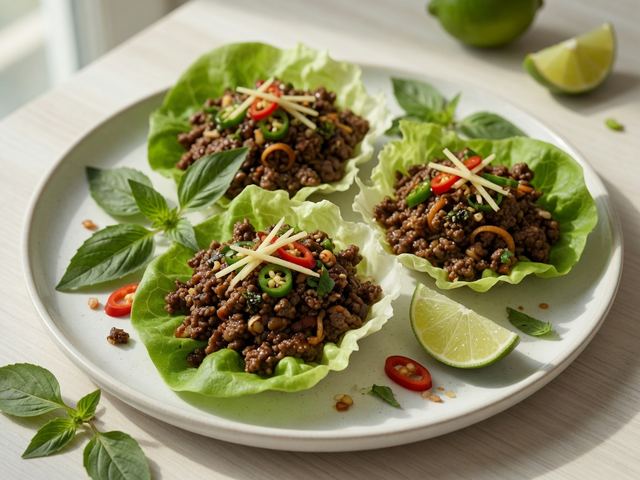 Thai Basil Beef Lettuce Cups