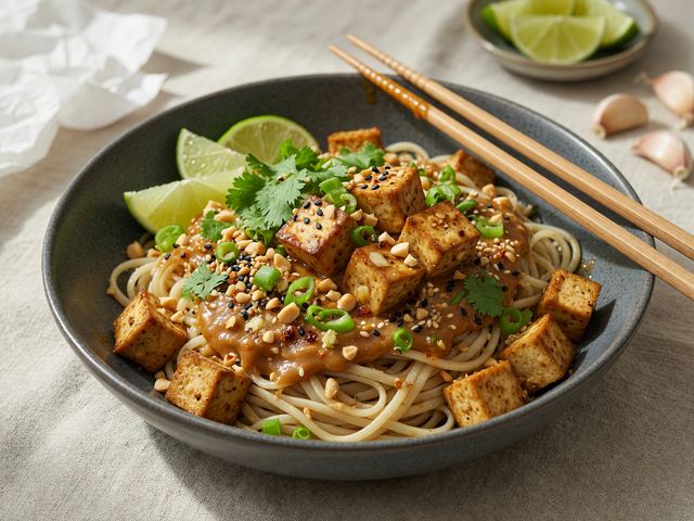 Tofu Peanut Noodle Bowl