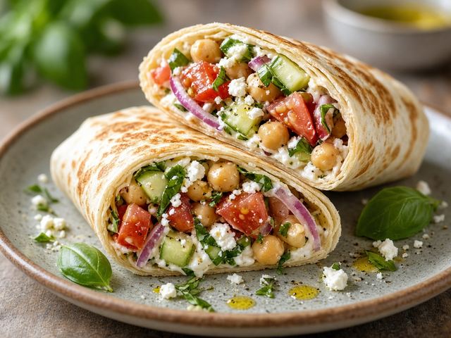 Tomato Basil Chickpea Wrap