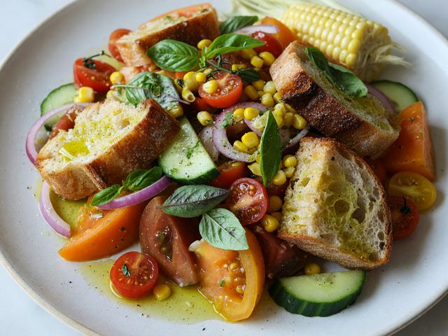 Tomato & Corn Panzanella Salad