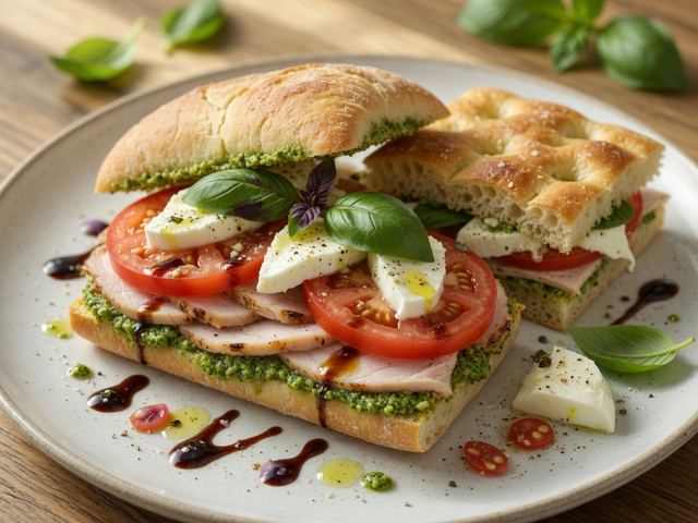 Turkey Pesto Caprese Sandwiches