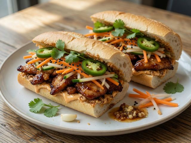 Vietnamese Chicken Banh Mi Sandwiches