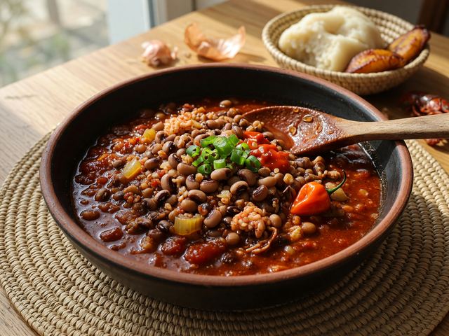 West African Red Red Bean Stew Bowl
