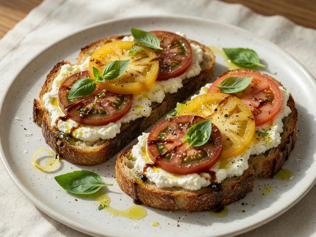 Whipped Ricotta Heirloom Tomato Toast Boxes