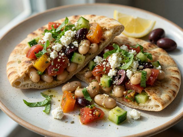 White Bean Heirloom Tomato Feta Pita Packs