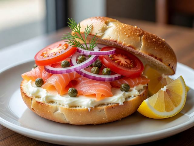 New York Bagel with Lox and Schmear